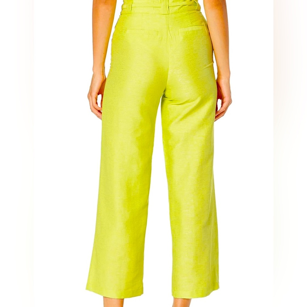 J.O.A Women's Wide Leg Pants with Fashion Belt, Light Lime